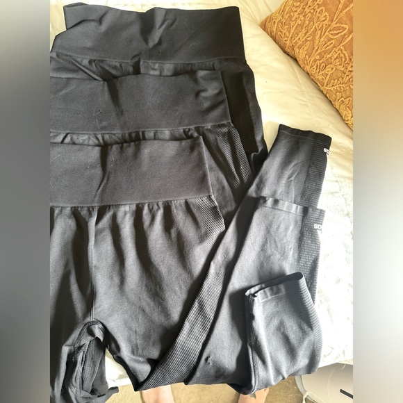 NWOT 3 pairs of Adidas leggings ribbed size m/l - Picture 1 of 5